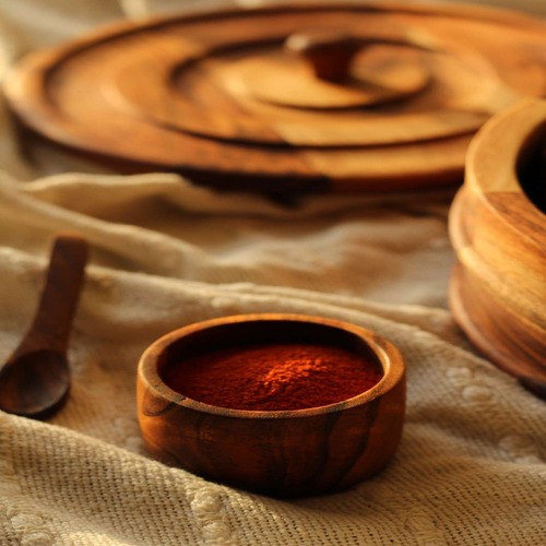 9 Inch RAcacia Wood Spice Box / with 7 Container